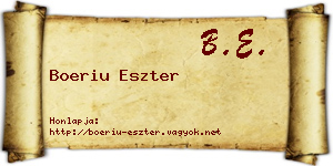 Boeriu Eszter névjegykártya